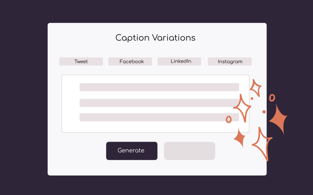 Caption variation text box to demonstrate ability to change captions based on platform.