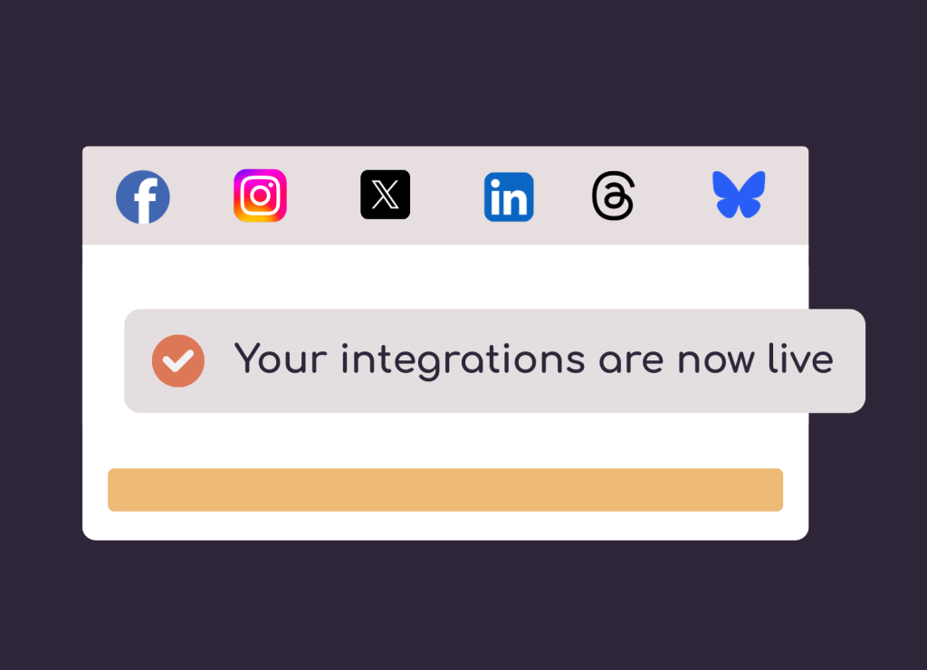 Illustration of connecting your social media accounts to Tufa.